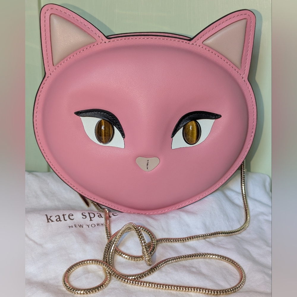 Kate Spade "Cats" Feline Face Crossbody Bag - Pink/Like new w/dust bag - Picture 3 of 16